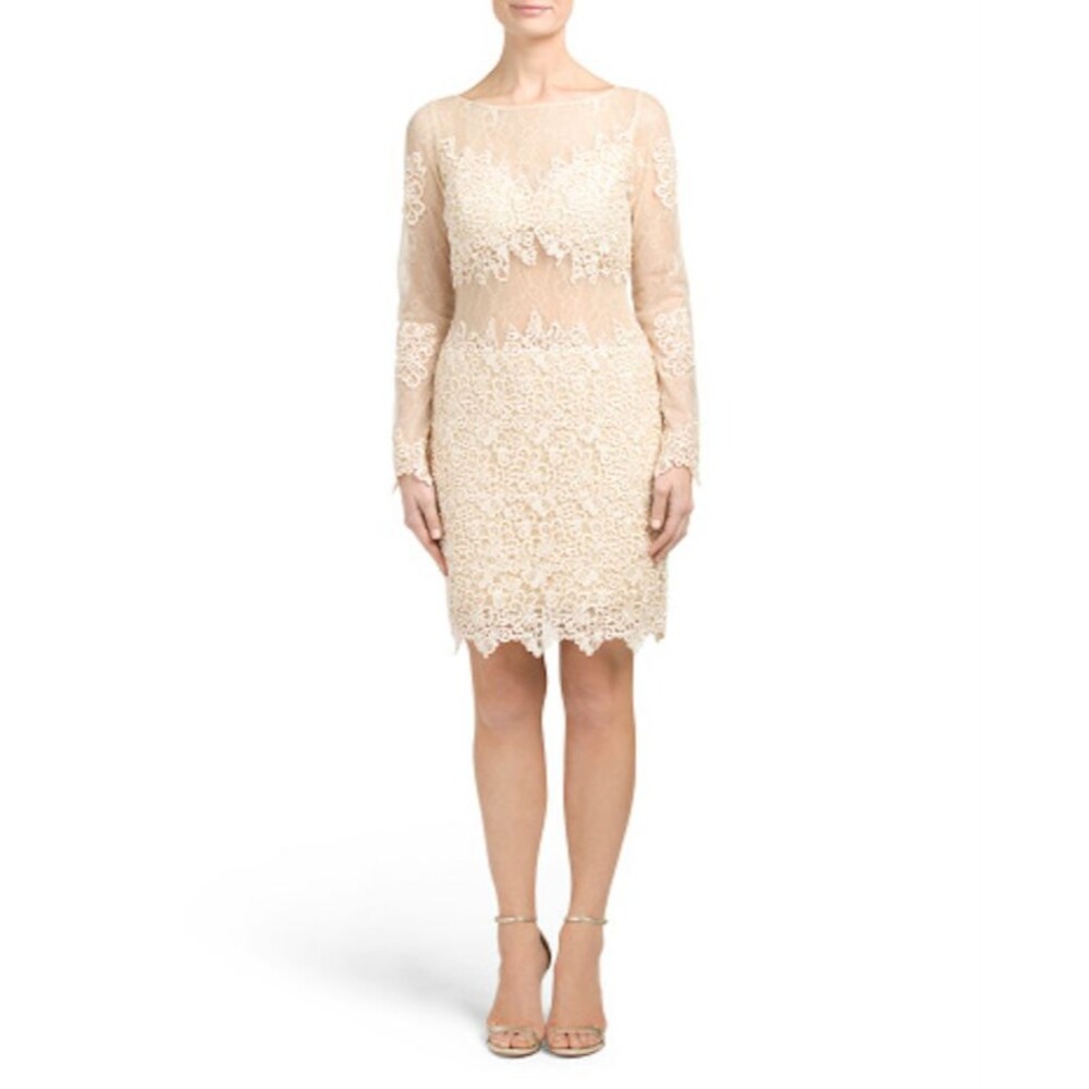Basix Black Label Long Sleeve Illusion Dress